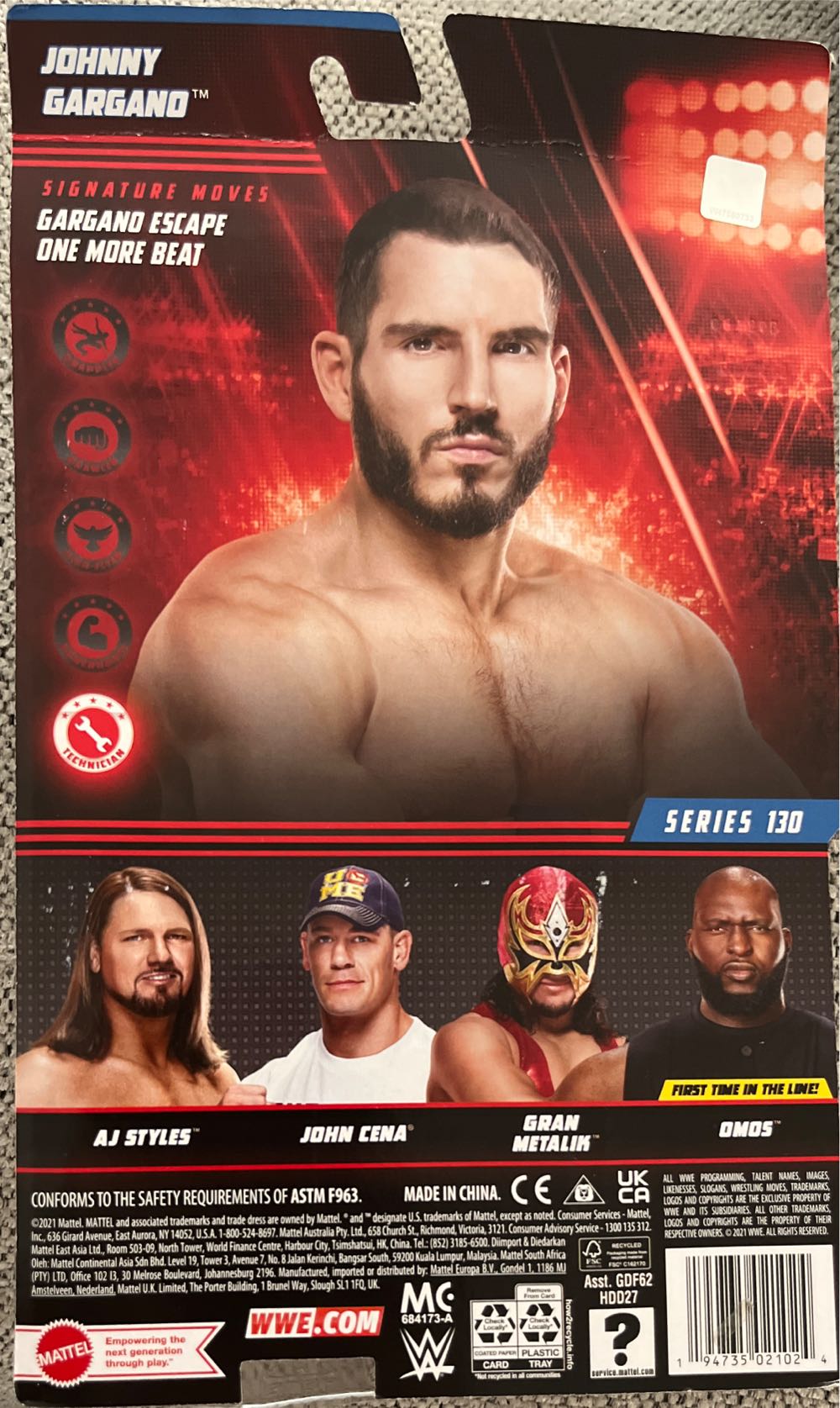 Johnny Gargano (Chase Blue Ver.)  (Wwe Basic) action figure collectible [Barcode 194735021024] - Main Image 2