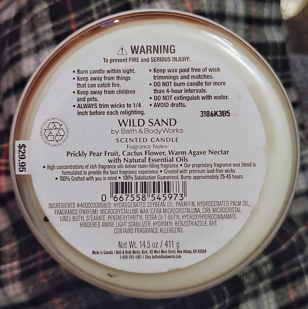 CANDLE: Desert Bath and Bodyworks Wild Sand 2023 - Bath & Bodyworks Candle (Desert Candles) action figure collectible [Barcode 667558545973] - Main Image 2