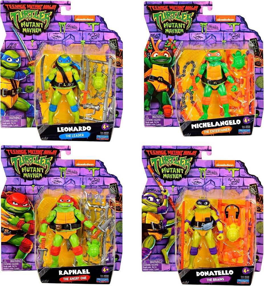 TMNT - Mutant Mayhem Movie 4 Pack - Playmates Toys (Teenage Mutant Ninja Turtles) action figure collectible [Barcode 043377833413] - Main Image 3