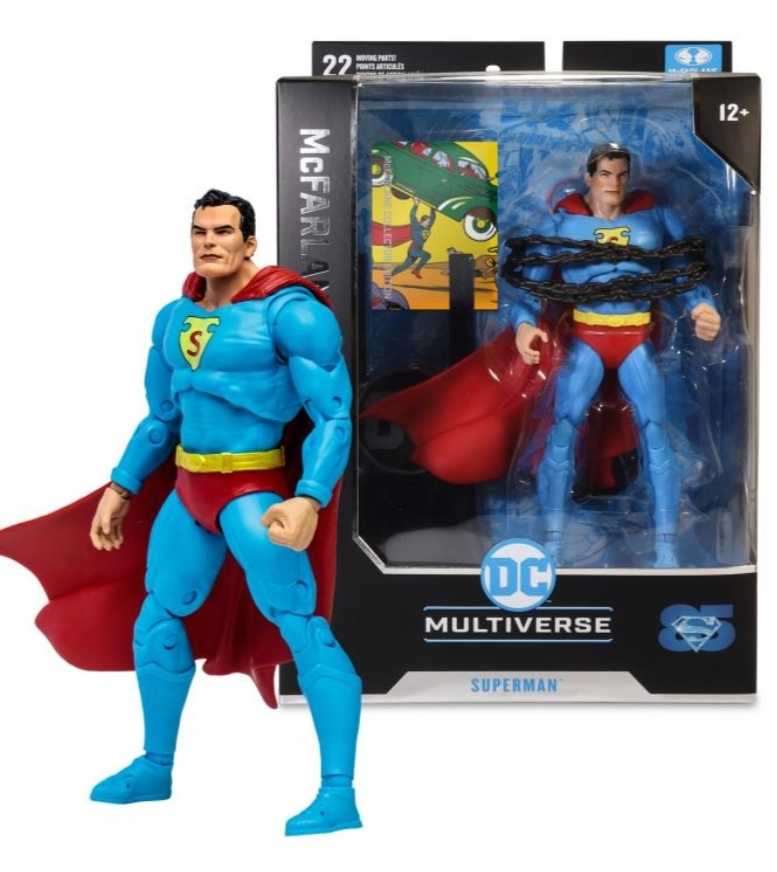 01: Superman (Action Comics #1) Platinum Edition - McFarlane Toys (DC Multiverse: McFarlane Platinum Edition) action figure collectible [Barcode 787926170092] - Main Image 2