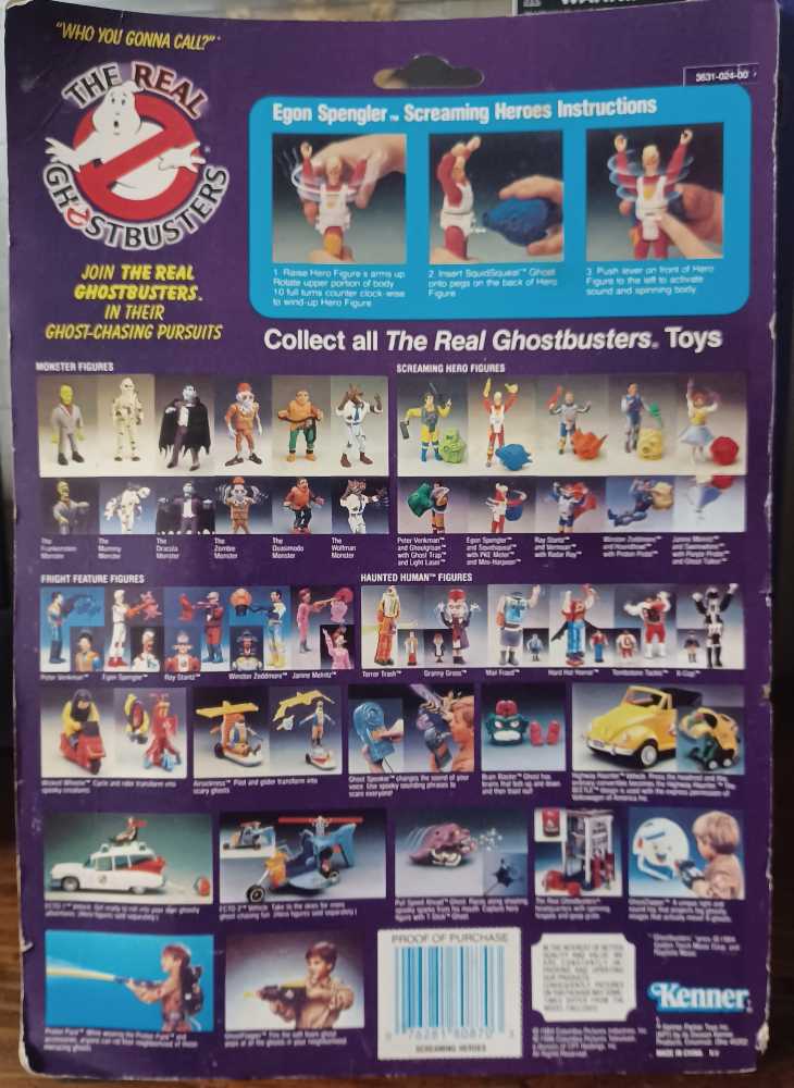 The Real Ghostbusters - Egon Spengler & Squidsqueal Ghost - Kenner (The Real Ghostbusters) action figure collectible [Barcode 076281808703] - Main Image 2