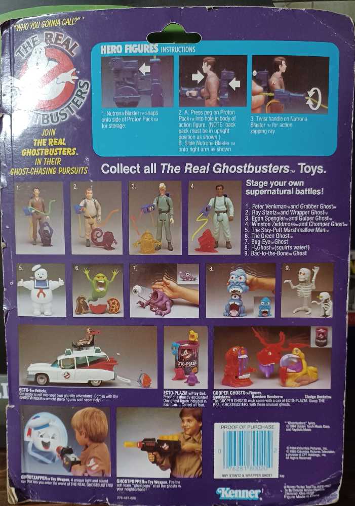 The Real Ghostbusters - Ray Stantz & Wrapper Ghost - Kenner (The Real Ghostbusters) action figure collectible [Barcode 076281800202] - Main Image 2