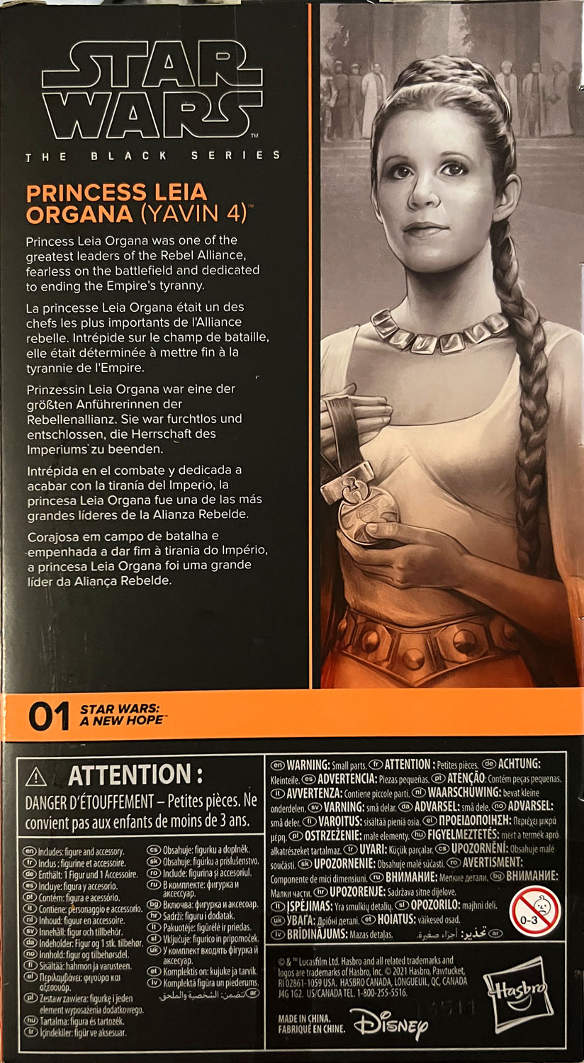 Princess Leia Organa (Yavin 4} - Disney/Hasbro (Star Wars The Black Series 6) action figure collectible - Main Image 2