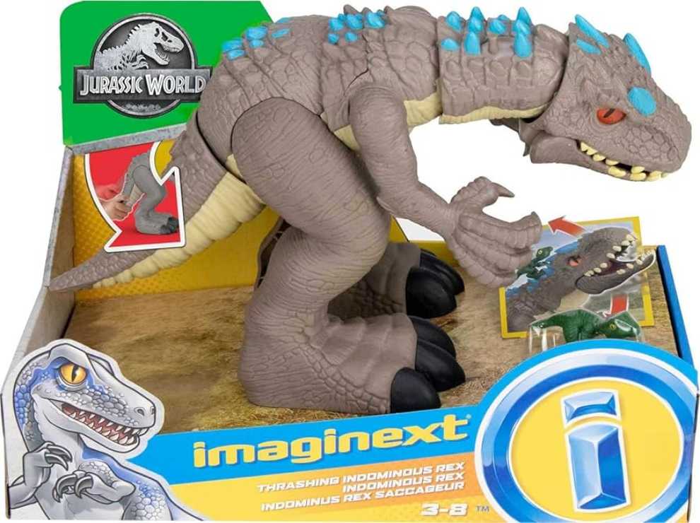 Jurassic World Toys Jurassic World Indominus Rex Dinosaur Toy With Thrashing Action & Raptor Figure For Pretend Play Ages 3 Years  action figure collectible [Barcode 887961860511] - Main Image 2
