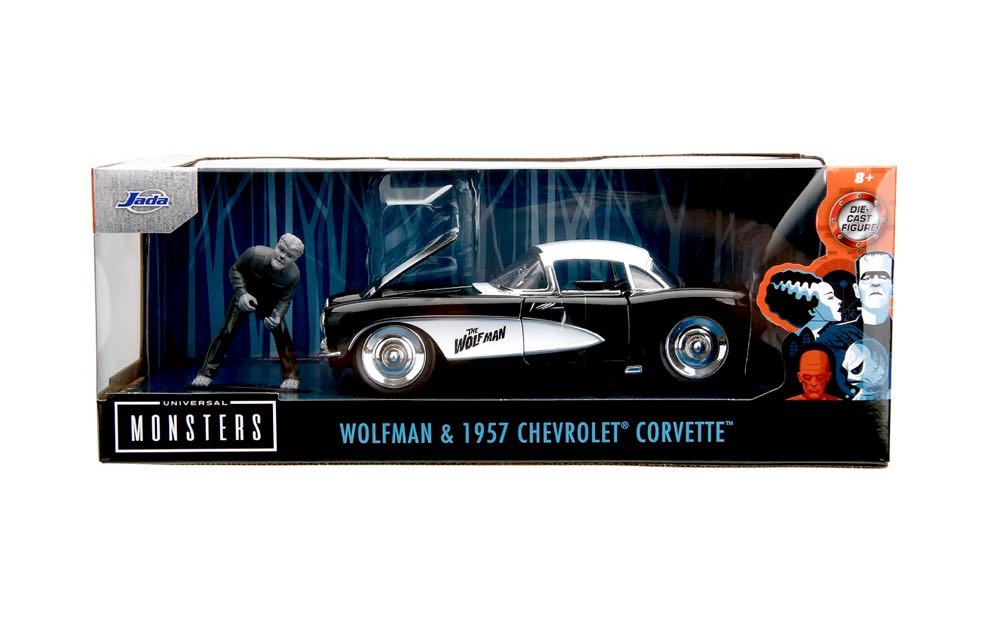 Jada 1:24 Universal Monsters Wolfman & 1957 Chevrolet Corvette Die-cast - JADA TOYS, Inc. (Universal Monsters) action figure collectible [Barcode 801310321959] - Main Image 2