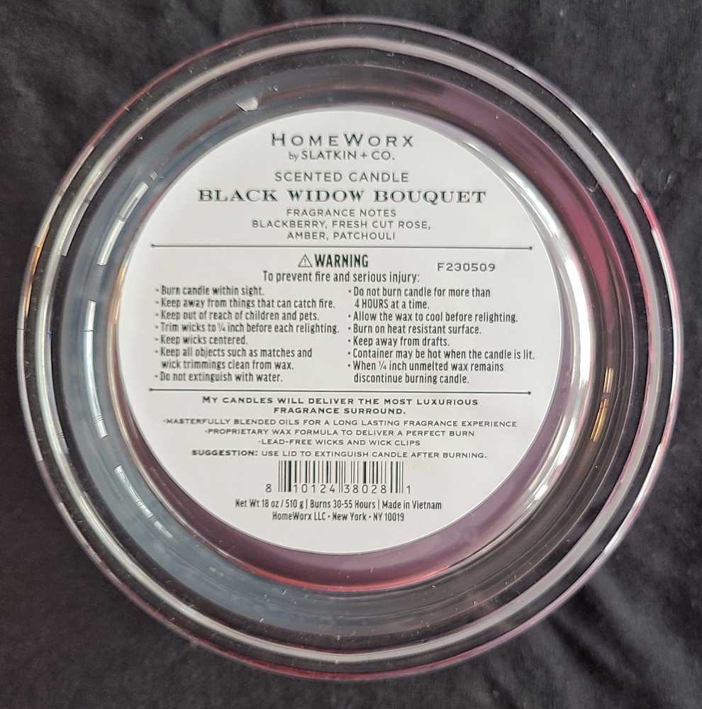 CANDLE: Halloween HomeWorx Black Widow Bouquet 2023 - Homeworx (Halloween Candle) action figure collectible [Barcode 810124380281] - Main Image 2