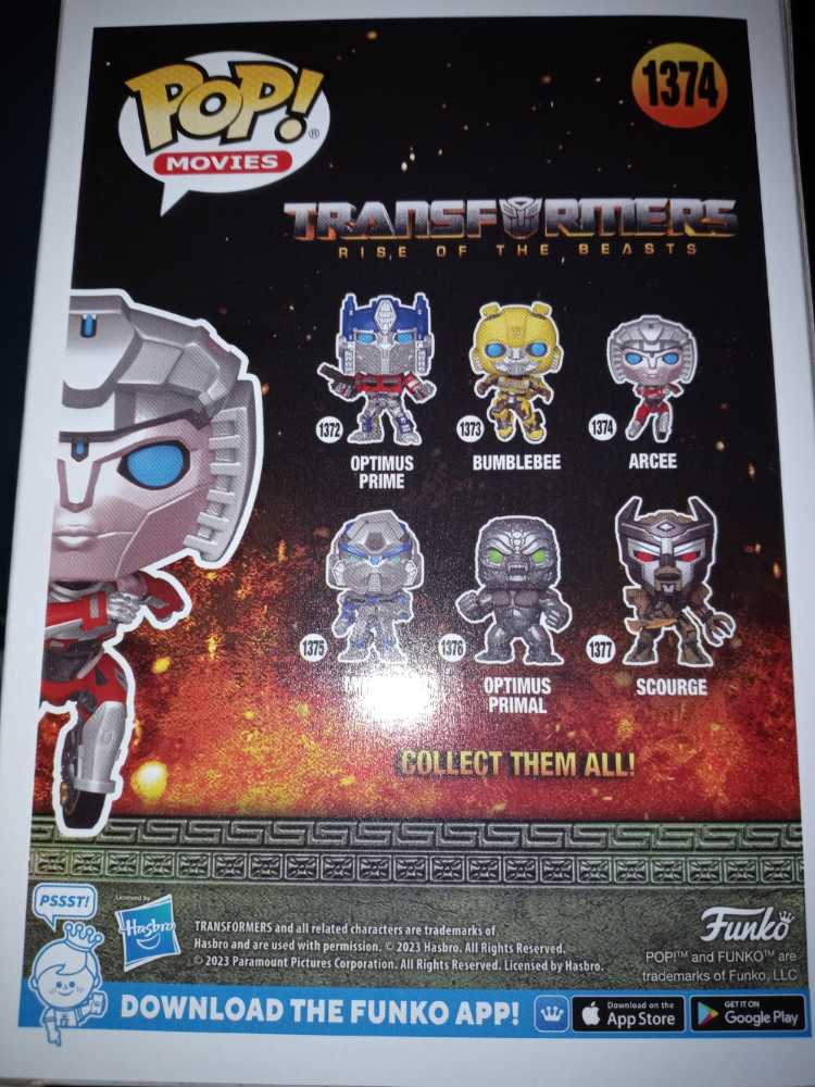 Transformers 1374   Arcee - Funko (Transformers: Rise of the Beasts) (Funko Pop! Movies) action figure collectible [Barcode 889698639552] - Main Image 2