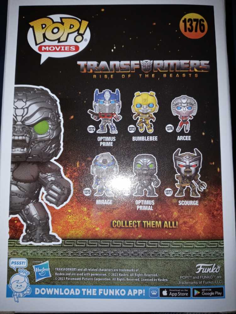 Transformers 1376 Rise Of The Beasts: Optimus Primal - Funko (Transformers: Rise of the Beasts) (Transformers: Rise Of The Beasts) action figure collectible [Barcode 889698639576] - Main Image 2