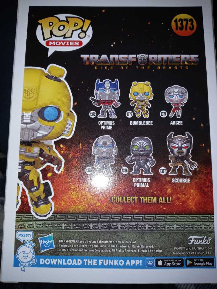 Transformers 1373 Rise Of The Beasts: Bumblebee - Funko (Transformers: Rise of the Beasts) (Transformers: Rise Of The Beasts) action figure collectible [Barcode 889698639545] - Main Image 2