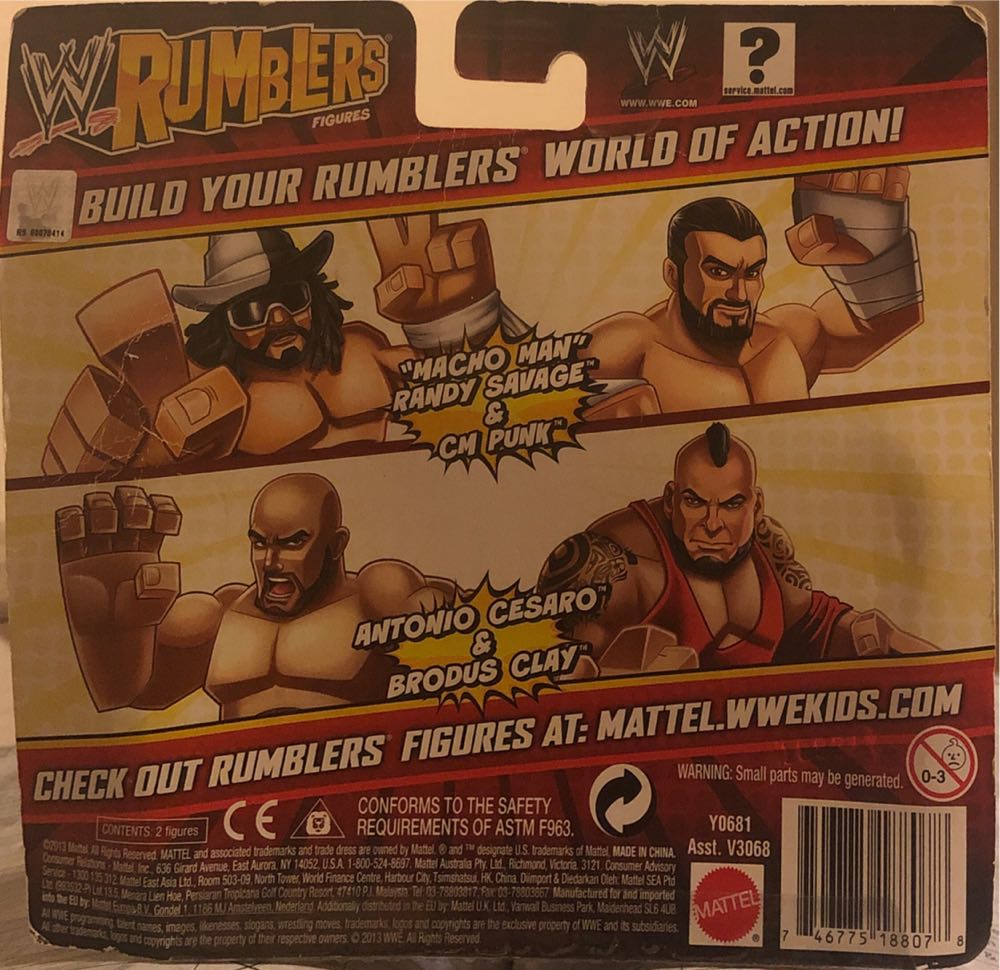 Macho Man & CM Punk - WWE Rumblers  (WWE Rumblers Series 3) action figure collectible [Barcode 746775188078] - Main Image 2