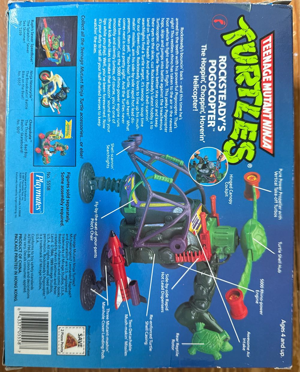 Teenage Ninja Mutant Turtles Rocksteady’s Pogocopter  action figure collectible [Barcode 043377055587] - Main Image 2