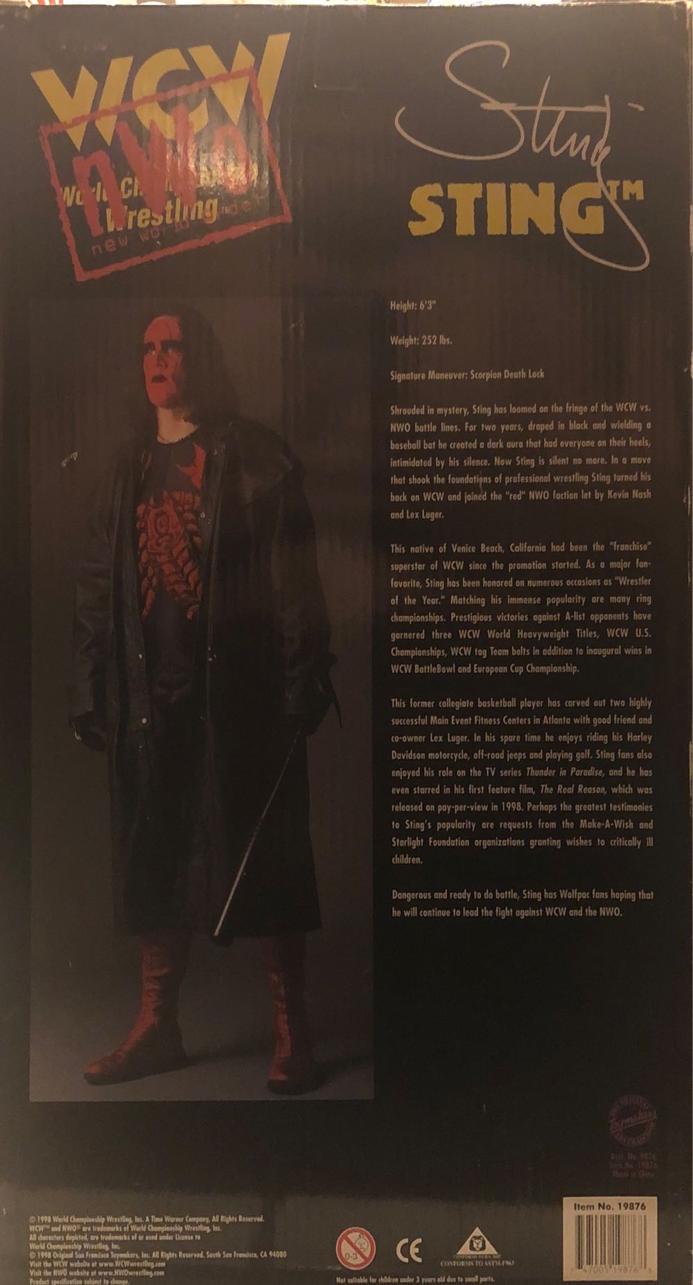 Sting (Wolfpac) - WCW OSFTM Signature Series Limited Edition - Original San Francisco Toymakers Inc (WCW OSFTM Signature Series Limited Edition) action figure collectible [Barcode 747005198768] - Main Image 2