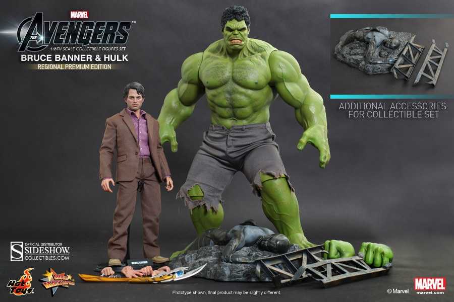 The Avengers - Hot Toys (Bruce Banner & Hulk) action figure collectible - Main Image 2