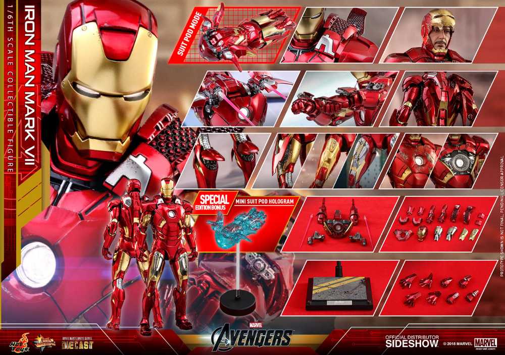 The Avengers - Hot Toys (Iron Man Mark VII) action figure collectible - Main Image 2