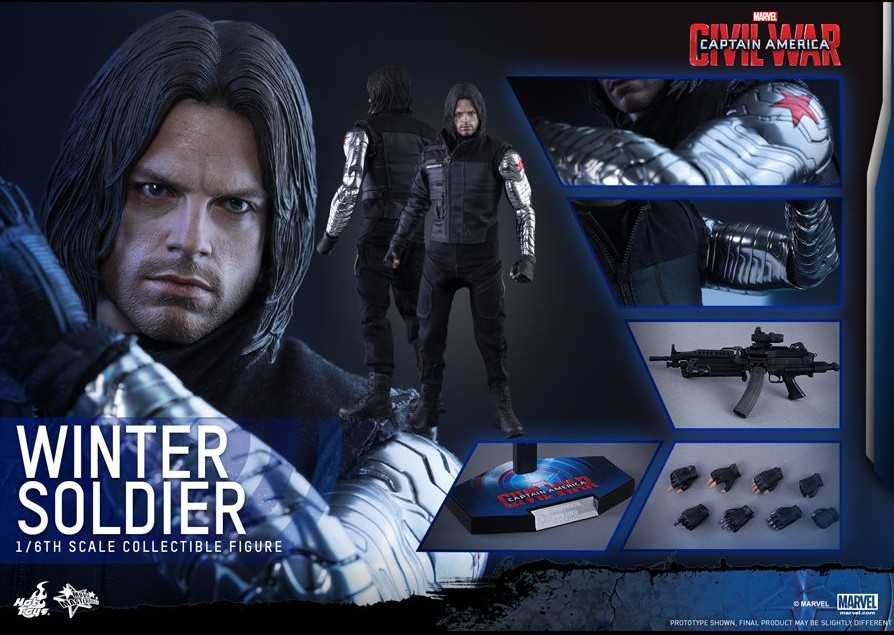 Captain America: Civil War - Hot Toys (Winter Soldier) action figure collectible - Main Image 2