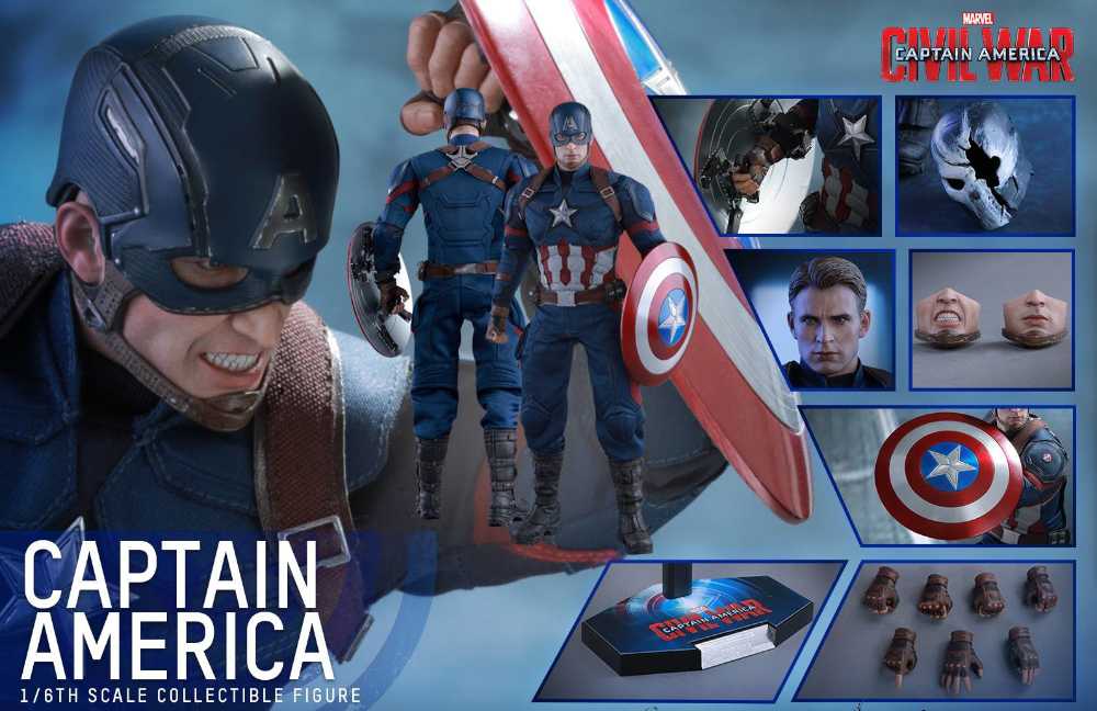 Captain America: Civil War - Hot Toys (Captain America) action figure collectible - Main Image 2