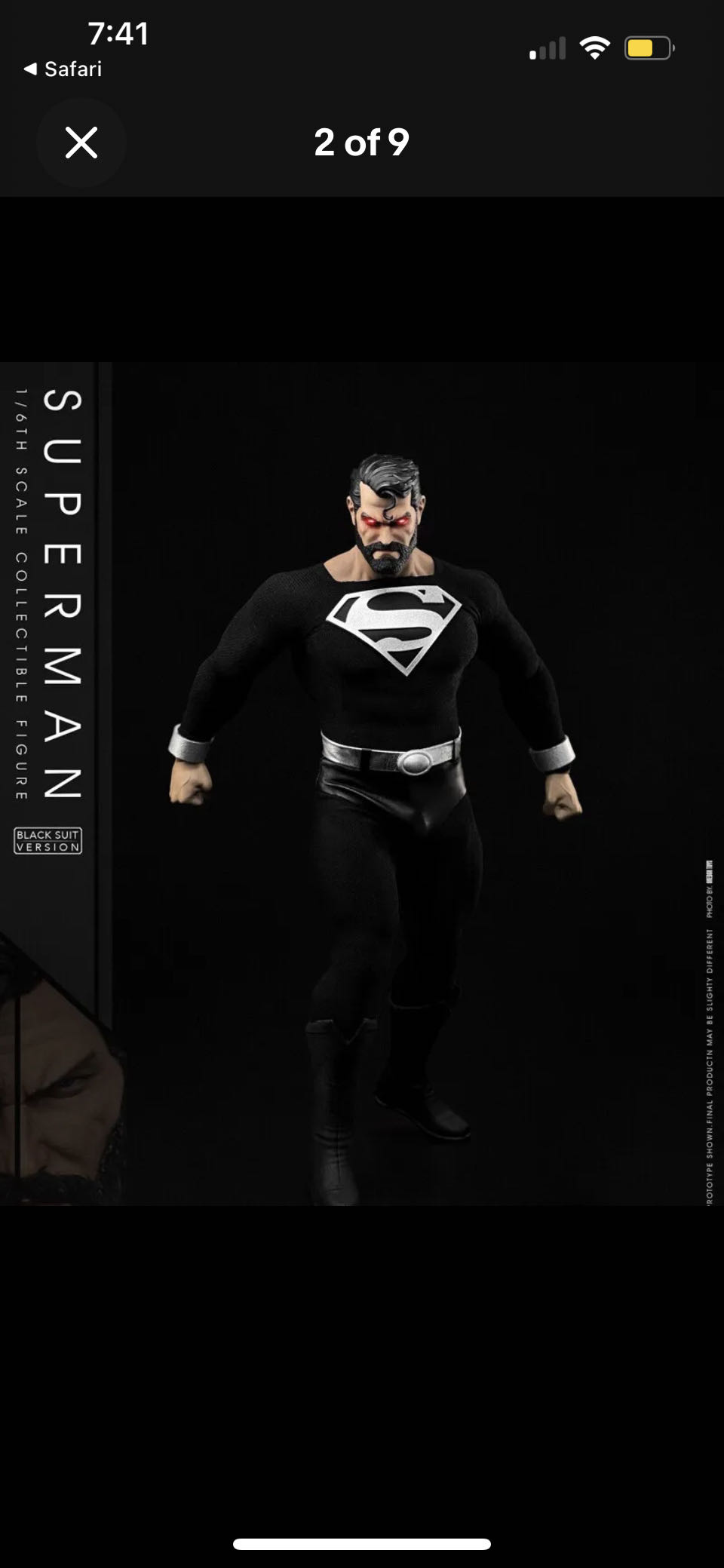 Superman Knight Toys  Black Suit  action figure collectible - Main Image 3