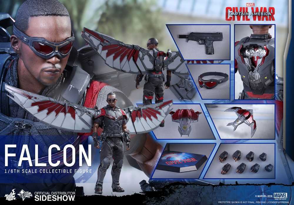 Captain America: Civil War - Hot Toys (Falcon) action figure collectible - Main Image 2