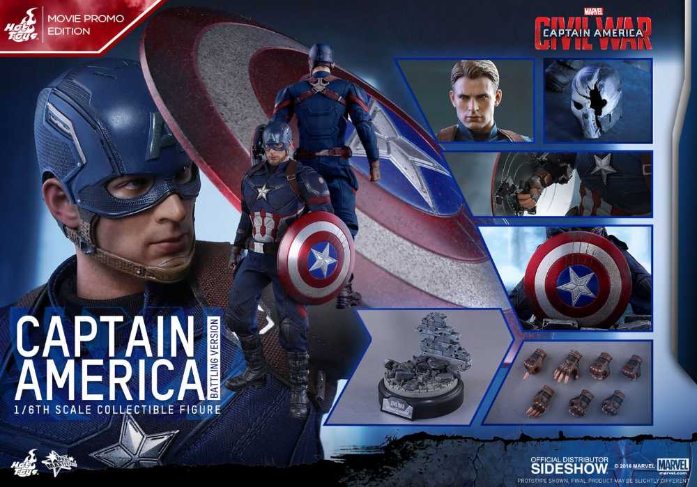 Captain America: Civil War - Hot Toys (Captain America (Battling Version)) action figure collectible - Main Image 2