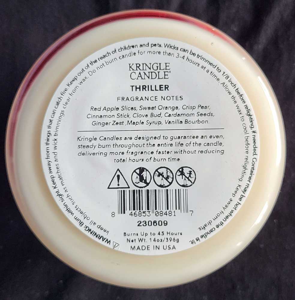 CANDLE: Halloween Kringle 3 Wick Thriller 2023 - Kringle Candle (Halloween Candles) action figure collectible [Barcode 846853084817] - Main Image 2