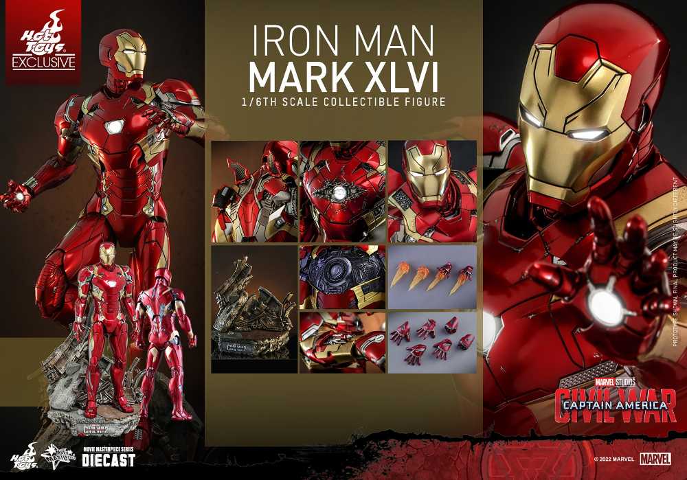 Captain America: Civil War - Hot Toys (Iron Man Mark XLVI) action figure collectible - Main Image 2