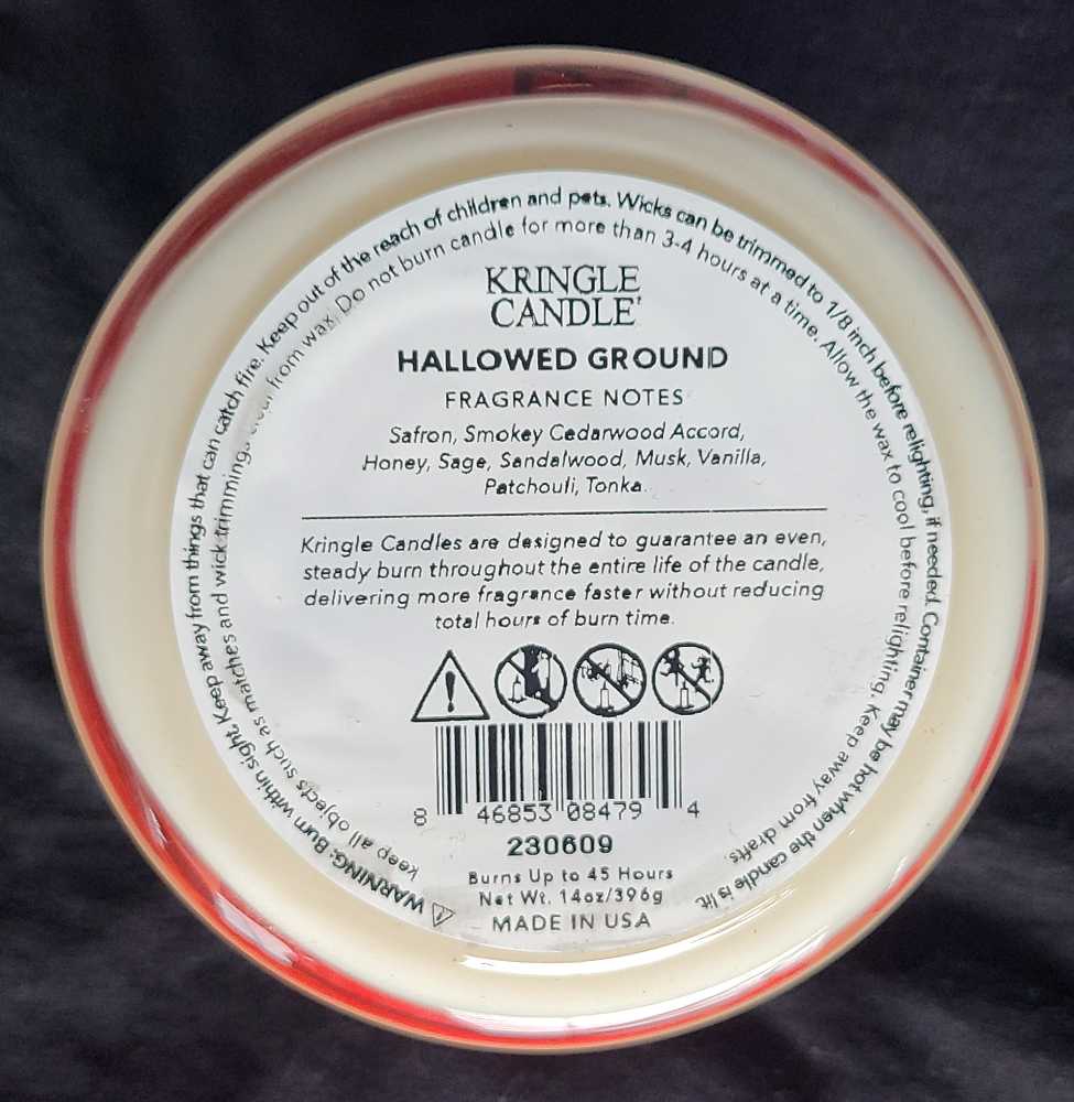 CANDLE: Halloween Kringle 3 Wick Hallowed Ground 2023 - Kringle Candle (Halloween Candles) action figure collectible [Barcode 846853084794] - Main Image 2
