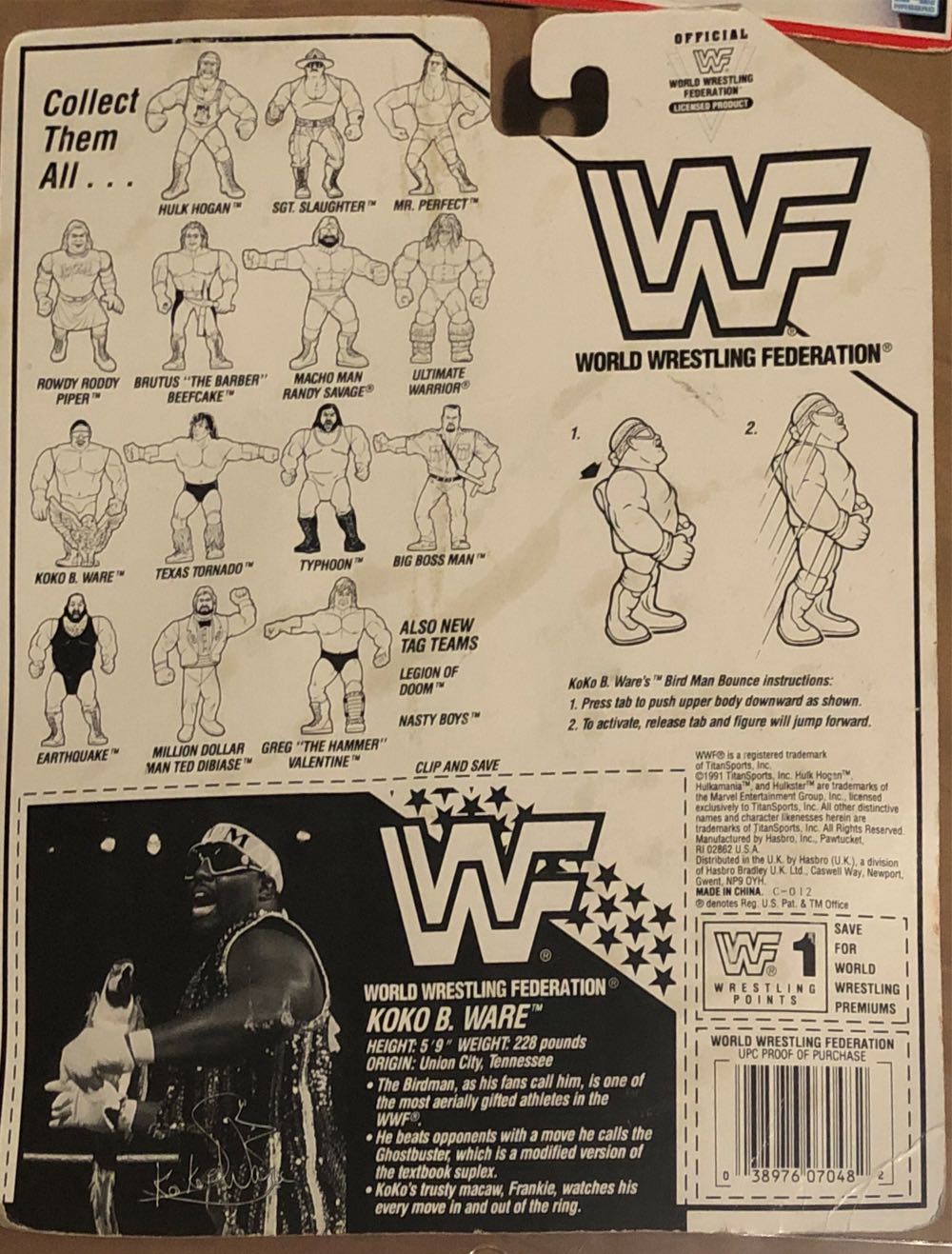 Koko B Ware  (WWF Hasbro Series 3) action figure collectible [Barcode 038976070482] - Main Image 2