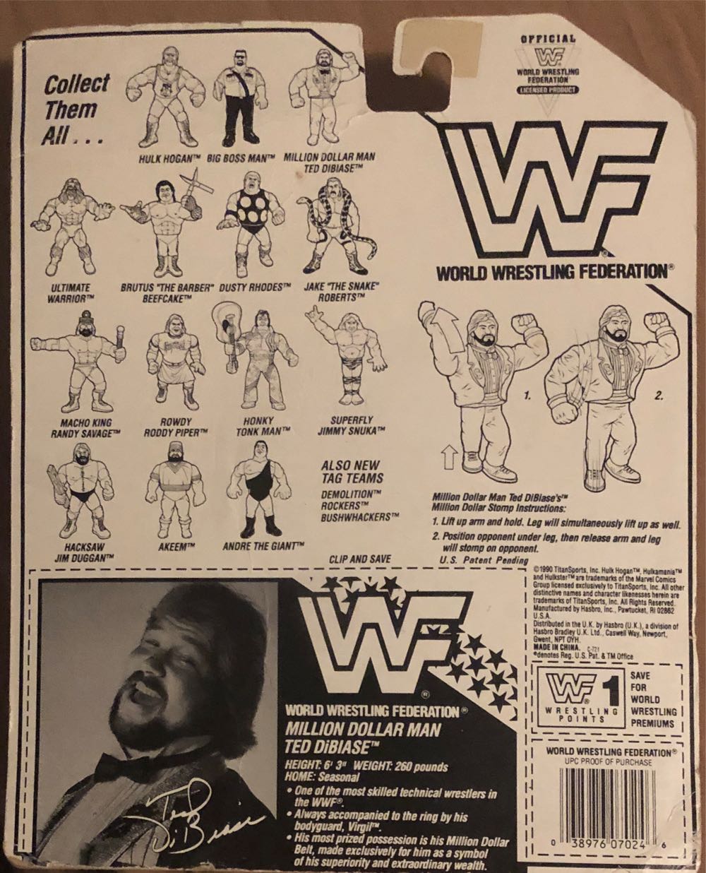 Million Dollar Man Ted DiBiase - Hasbro (WWF hasbro Summer Slam) action figure collectible - Main Image 2