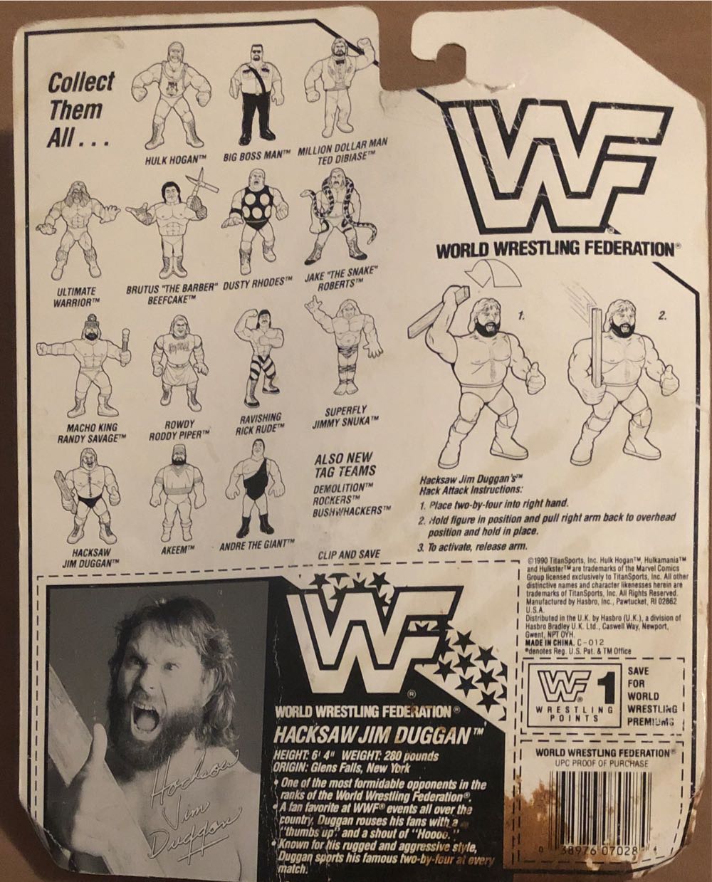‘Hacksaw’ Jim Duggan - Hasbro (WWF - Hasbro) action figure collectible - Main Image 2