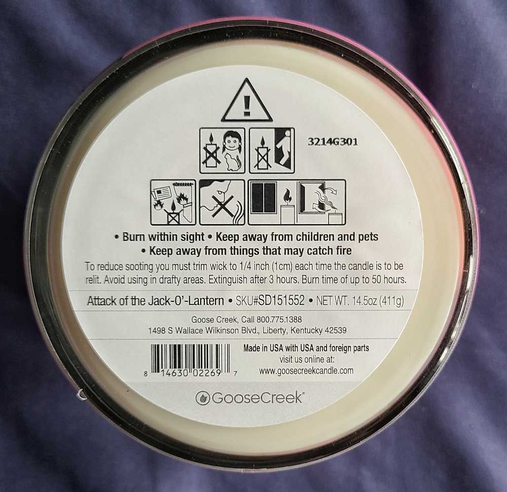 CANDLE: Halloween Goose Creek Attack OF The Jack O Lantern (Scooby Doo) 2023 - Goose Creek Candle (Halloween Candles) action figure collectible [Barcode 814630022697] - Main Image 2