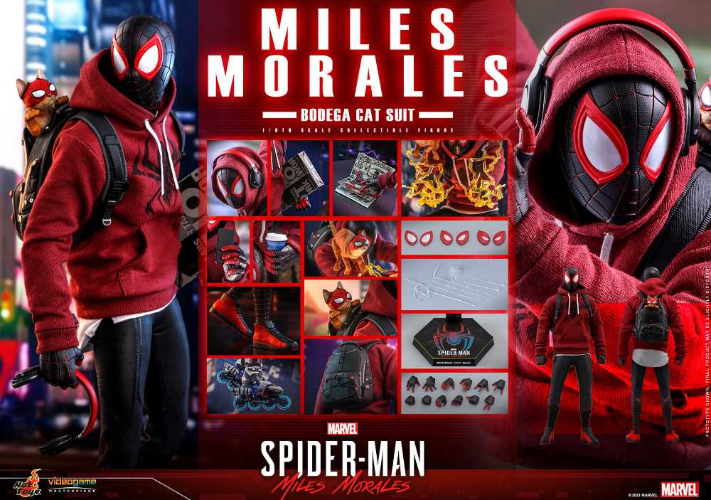 Marvel’s Spider-Man: Miles Morales - Hot Toys (Bodega Cat Suit) action figure collectible - Main Image 2