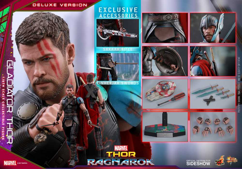 Thor: Ragnarok - Hot Toys (Gladiator Thor (Deluxe Version)) action figure collectible - Main Image 2