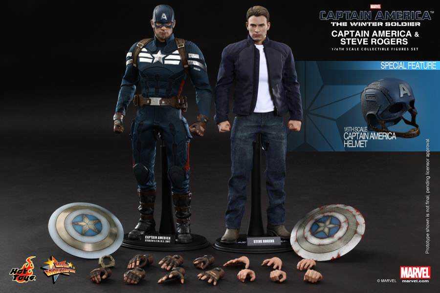 Captain America: The Winter Soldier - Hot Toys (Captain America & Steve Rogers) action figure collectible - Main Image 2
