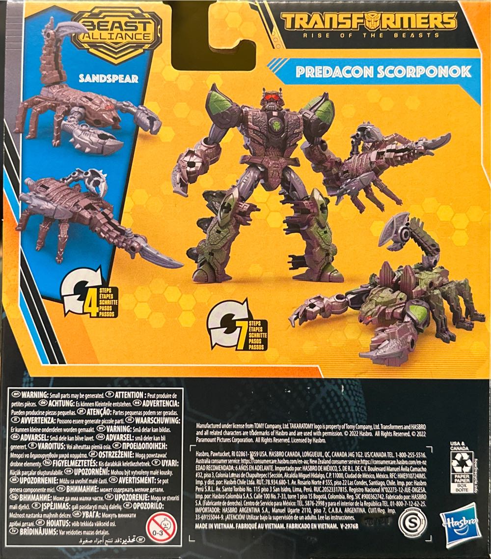 Transformers Rise Of The Beasts: Predacon Scorponok & Sandspear  action figure collectible [Barcode 5010994144142] - Main Image 2