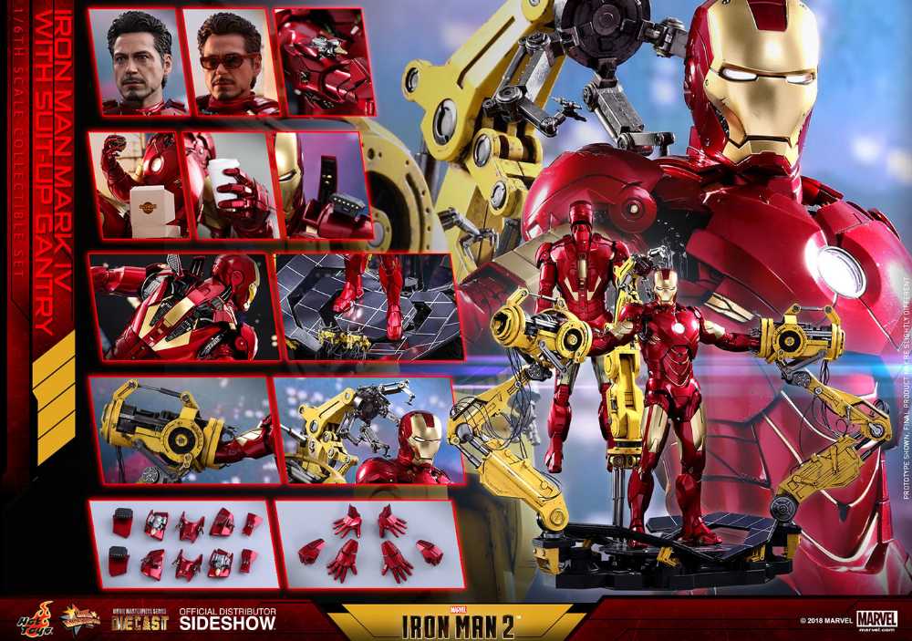 Iron Man 2 - Hot Toys (Iron Man Mark IV (with Suit-Up Gantry)) action figure collectible - Main Image 2