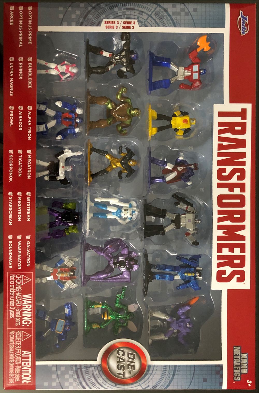 Die-Cast Collectible 18-Pack (Acid Storm, Airazor, Arcee, Battletrap, Bumblebee, Cheetor, Ironhide, Megatron, Mirage, Nemesis Prime, Nova Storm, Optimus Primal, Optimus Prime, Redwing, Rhinox, Scorponok, Soundblaster & Wheeljack) - Jada (The Transformers) action figure collectible [Barcode 801310336755] - Main Image 2