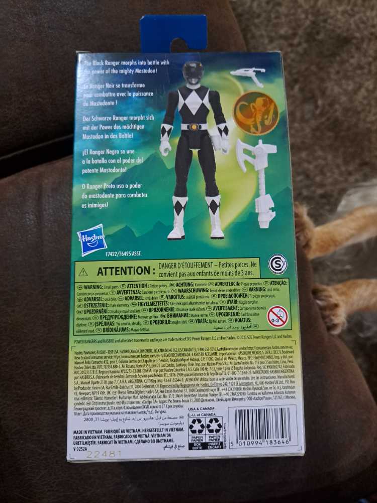 Mighty Morphin Black Ranger - Hasbro (Mighty Morphin Power Rangers) action figure collectible [Barcode 5010994183646] - Main Image 2