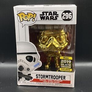 Pop Stormtrooper Vinyl Gold Stormtrooper Exclusive Gold Chrome Stormtrooper Exclusive 296  action figure collectible [Barcode 889698376532] - Main Image 1