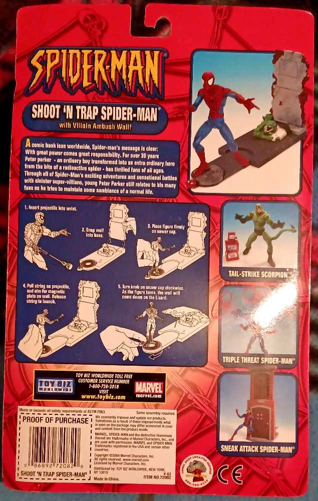 Spider-Man Classics: Shoot ’n Trap Spider-man  action figure collectible [Barcode 086892720820] - Main Image 2