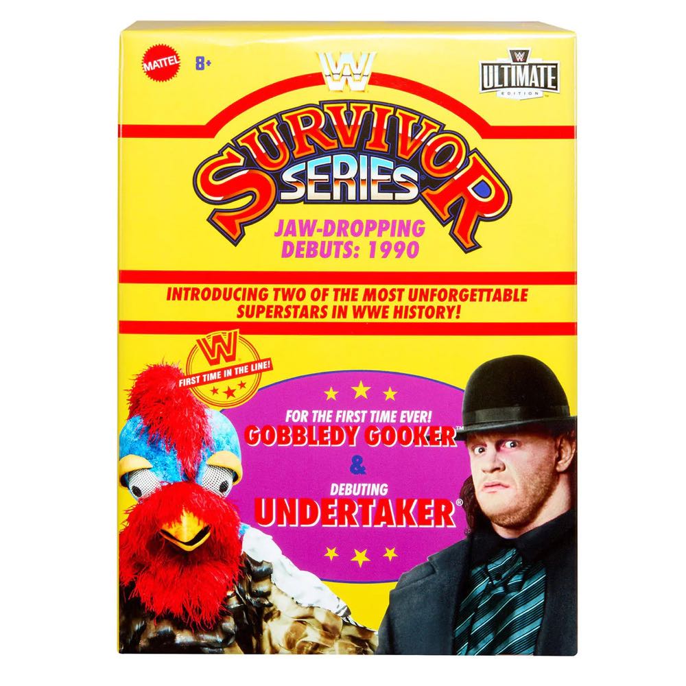 WWE Undertaker & Gobbledy Gooker - Mattel (WWE Ultimate Edition Survivor Series 1990 2-Pack: Gobbledy Gooker & Undertaker) action figure collectible [Barcode 194735154258] - Main Image 2