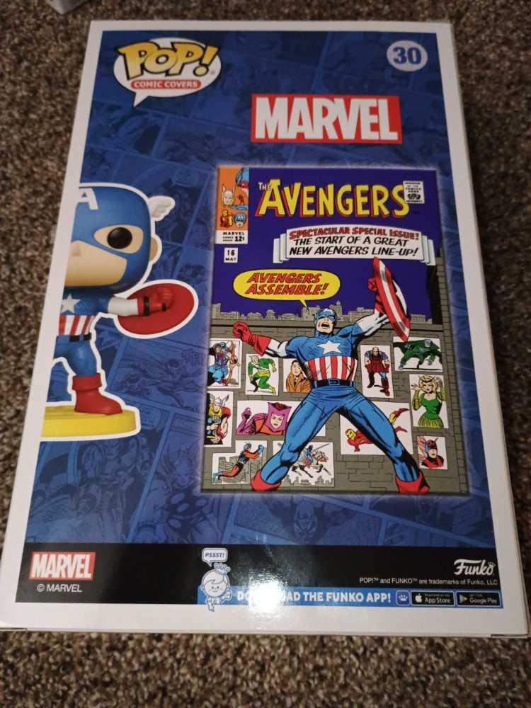 Funko Pop Comic Covers Marvel’s Captain America #30 - Funko (Comic Covers) (Marvel Comic Covers Avengers) action figure collectible [Barcode 889698741347] - Main Image 2
