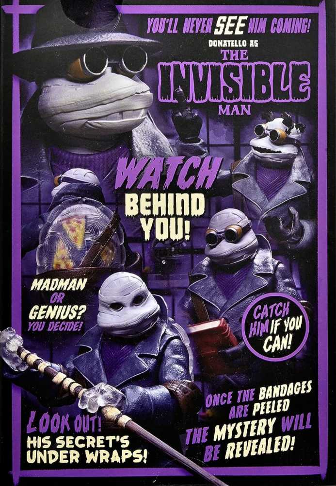 Teenage Mutant Ninja Turtles x Universal Monsters - Neca (Donatello as The Invisible Man) action figure collectible - Main Image 3