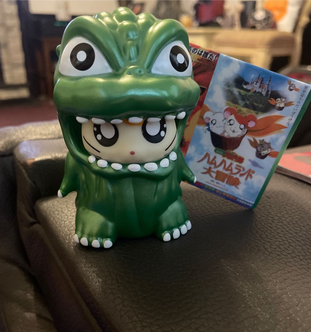 Bandai Movie Monster Series Metallic Green Ver. Kun Gojiham Metallic Soft Vinyl Godzilla Hamtaro Ver. Godziham 90mm Green  action figure collectible [Barcode 4549660961529] - Main Image 2