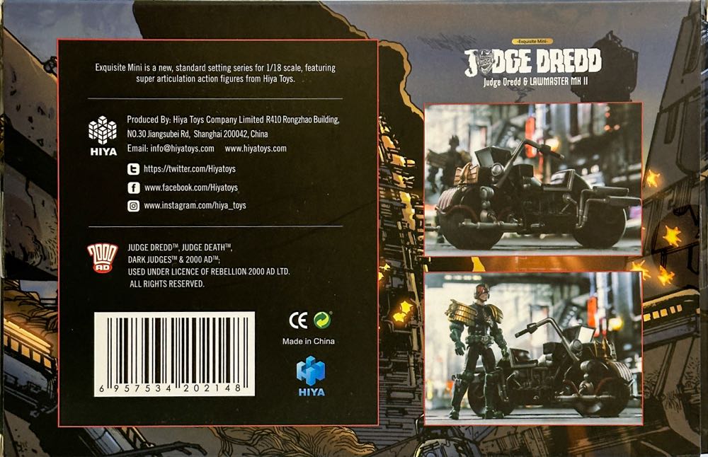 Judge Dredd & Lawmaster MK II - Hiya Toys Limited (JUDGE DREDD) action figure collectible [Barcode 6957534202148] - Main Image 2