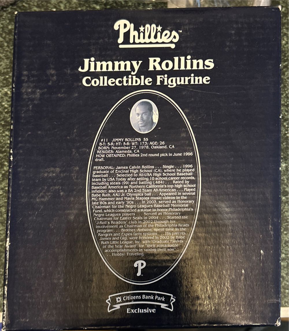 MLB Jimmy Rollins Figurine - BD & A (Baseball Great) action figure collectible - Main Image 2