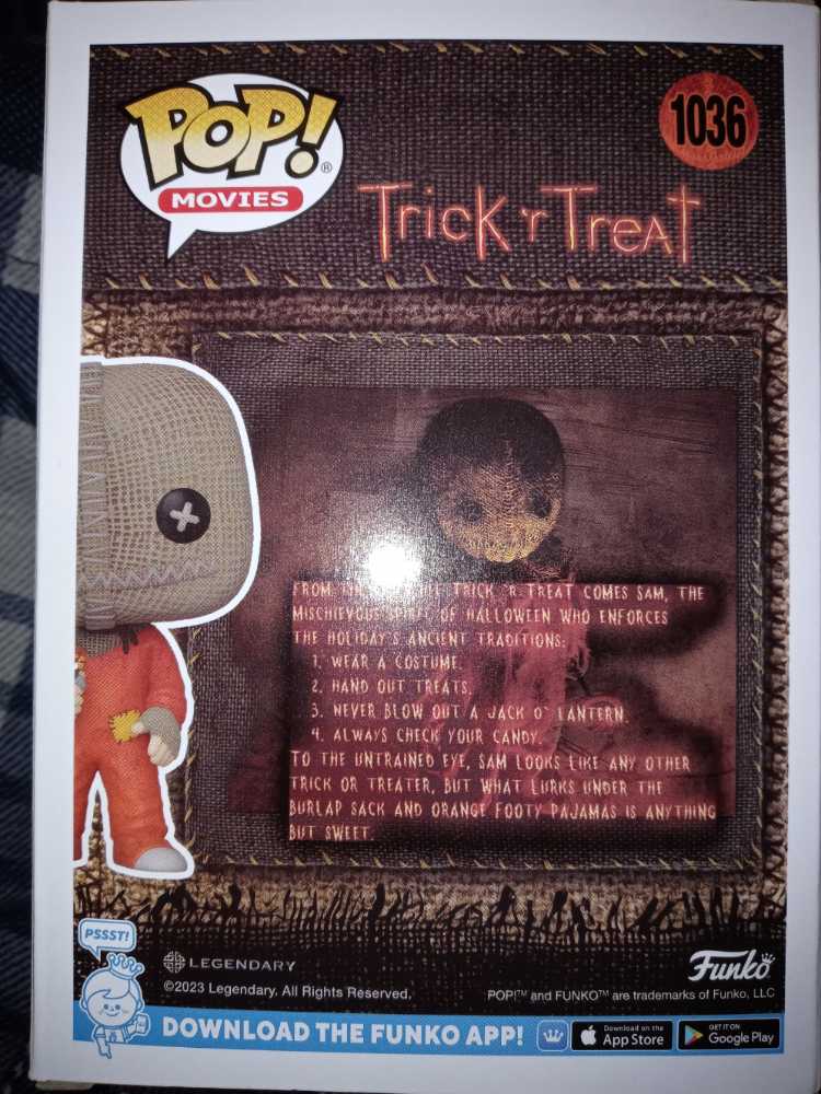 Funko - (1036) Sam (Flocked) [Spirit Exclusive] - Funko Pop Movies (Trick r Treat) action figure collectible [Barcode 889698738361] - Main Image 2