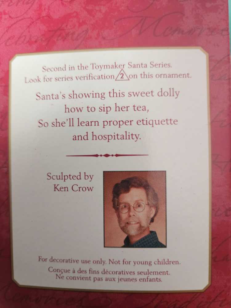 Hallmark Keepsake Ornament Toymaker Santa 2nd In Series - Hallmark Keepsake Ornaments (Santa Clause) action figure collectible [Barcode 015012611960] - Main Image 3