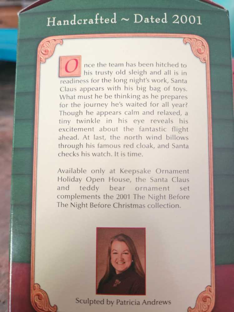 Claus Panda Bear Hallmark Keepsake Hallmark ”santa Claus & Panda Bear” Ornament Santa Claus With Panda Set Of 2 Ornaments Christmas Box In Qxi5395 W Club New Piece Nib Holiday Mini Missing Teddy Two Open House - Hallmark Keepsake Ornaments (Santa Clause) action figure collectible [Barcode 015012626933] - Main Image 3