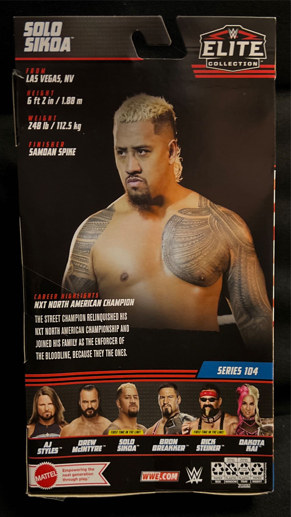 WWE: Solo Sikoa - Mattel (Elite Collection) action figure collectible [Barcode 194735105533] - Main Image 3