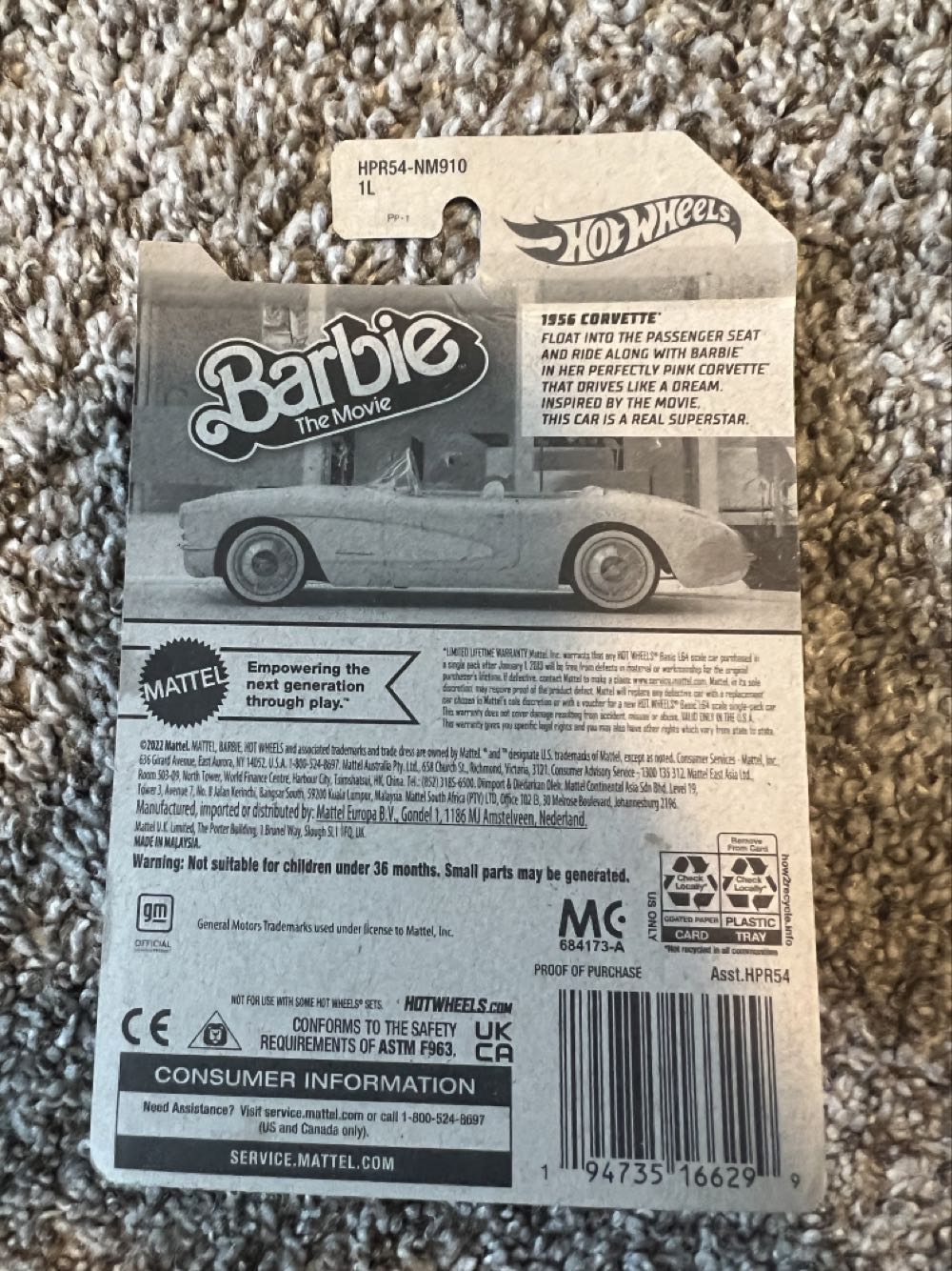 Corvette 1956 (Barbie) - Mattel (Hotwheels Barbie The Movie) action figure collectible - Main Image 2